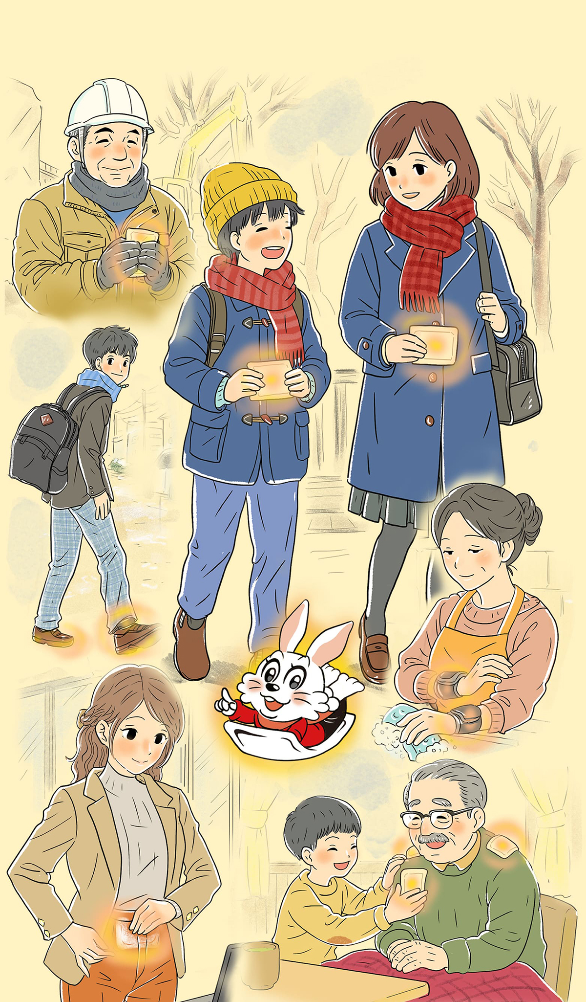 頑張るあなたを、そっとあったかく。ポケットにも、肌にも、確かな温もり。桐灰小林製薬株式会社