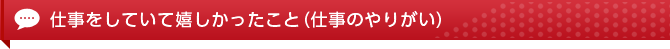 仕事をしていて嬉しかったこと（仕事のやりがい）